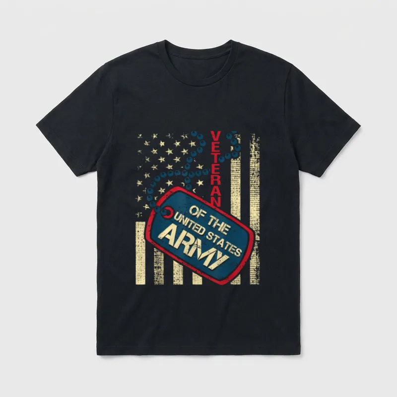 Patriotic American Flag T-Shirt – Classic T-Shirt in Black