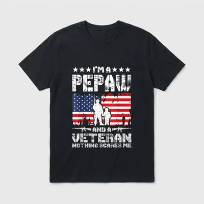 I'm a Pepaw and Veteran Nothing T-Shirt – Classic T-Shirt in Black