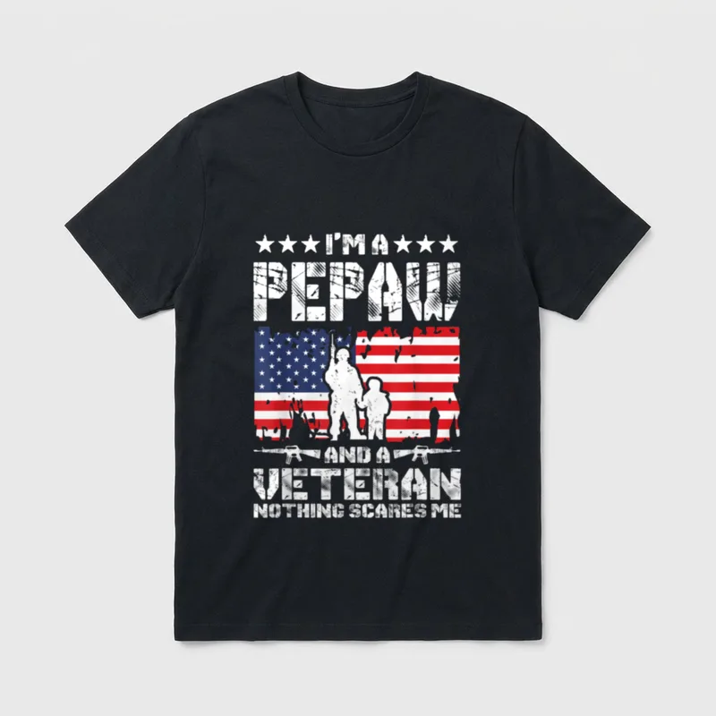 I'm a Pepaw and Veteran Nothing T-Shirt – Classic T-Shirt in Black
