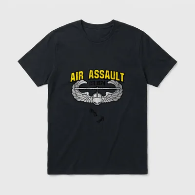 Air Assault Veteran T-Shirt – AIR ASSAULT EST.1974 with helicopter wings insignia – Classic T-Shirt in Black