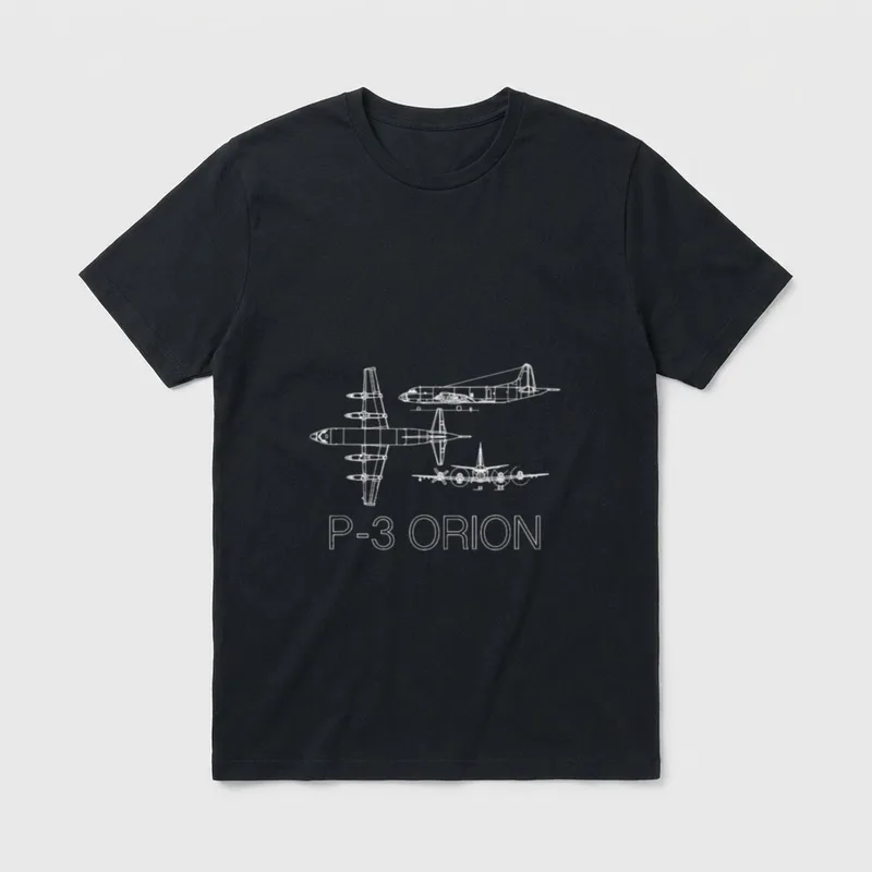 P3 Orion Navy Aircraft T-Shirt – Classic T-Shirt in Black