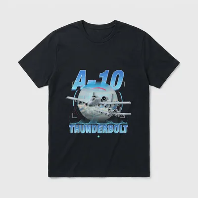 A-10 Warthog Veteran T-Shirt – A-10 and THUNDERBOLT text with two aircraft side by side – Classic T-Shirt in Black