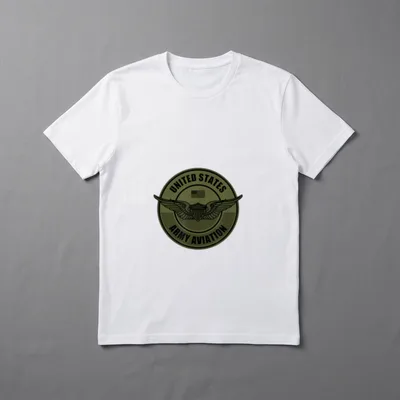 Army Aviator Wings T-Shirt – United States Army Aviation insignia with wings and shield – Classic T-Shirt in Black