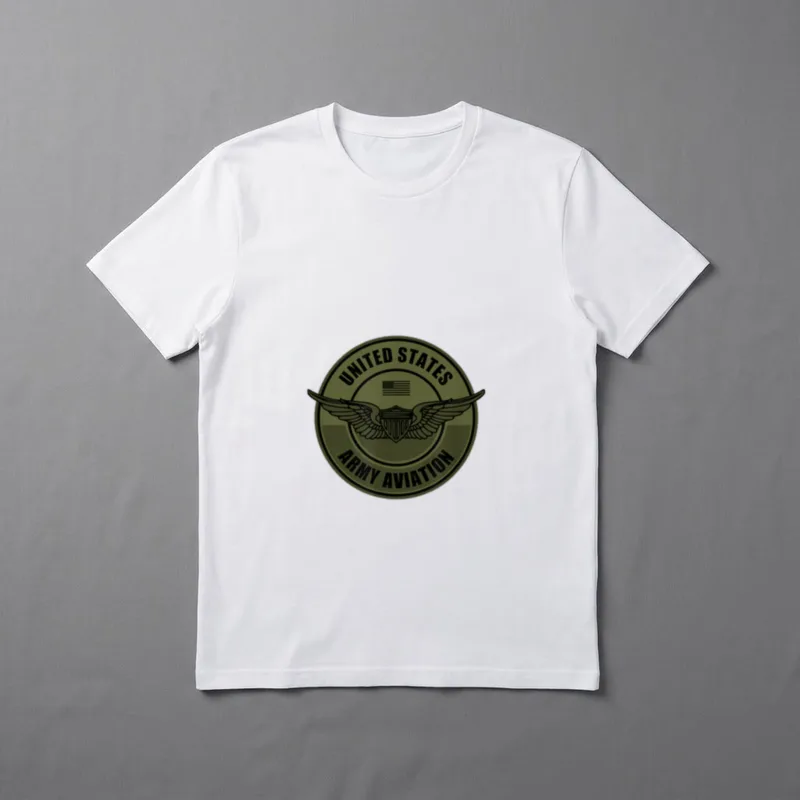 Army Aviator Wings T-Shirt – United States Army Aviation insignia with wings and shield – Classic T-Shirt in Black