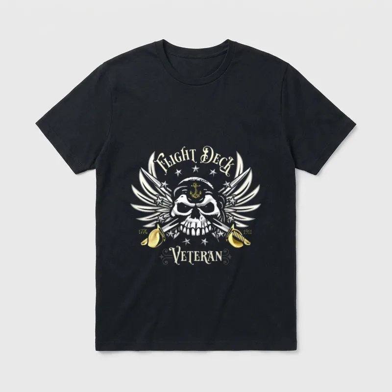 Flight Deck Skull T-Shirt – Classic T-Shirt in Black