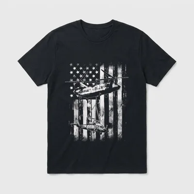 Vintage Chinook Helicopter T-Shirt – Classic T-Shirt in Black
