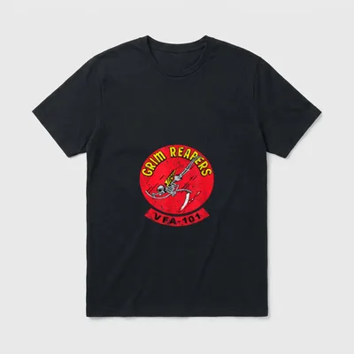 VFA-101 Grim Reapers Squadron T-Shirt – GRIM REAPERS VFA-101 patch with skeleton holding sword – Classic T-Shirt in Black