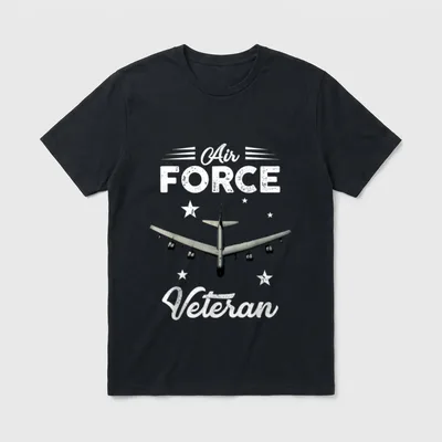Air Force Veteran B-52 Bomber T-Shirt – Air Force Veteran B-52 text with bomber aircraft – Classic T-Shirt in Black