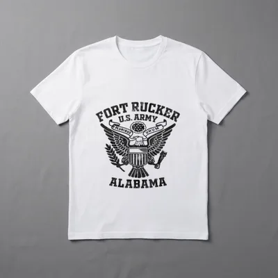 Fort Rucker Veteran T-Shirt – Fort Rucker U.S. Army eagle seal with Alabama text – Classic T-Shirt in Black