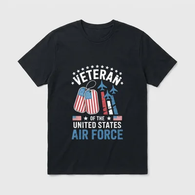Force American Patriotic Fighter Pilot Veteran T-Shirt – Classic T-Shirt in Black