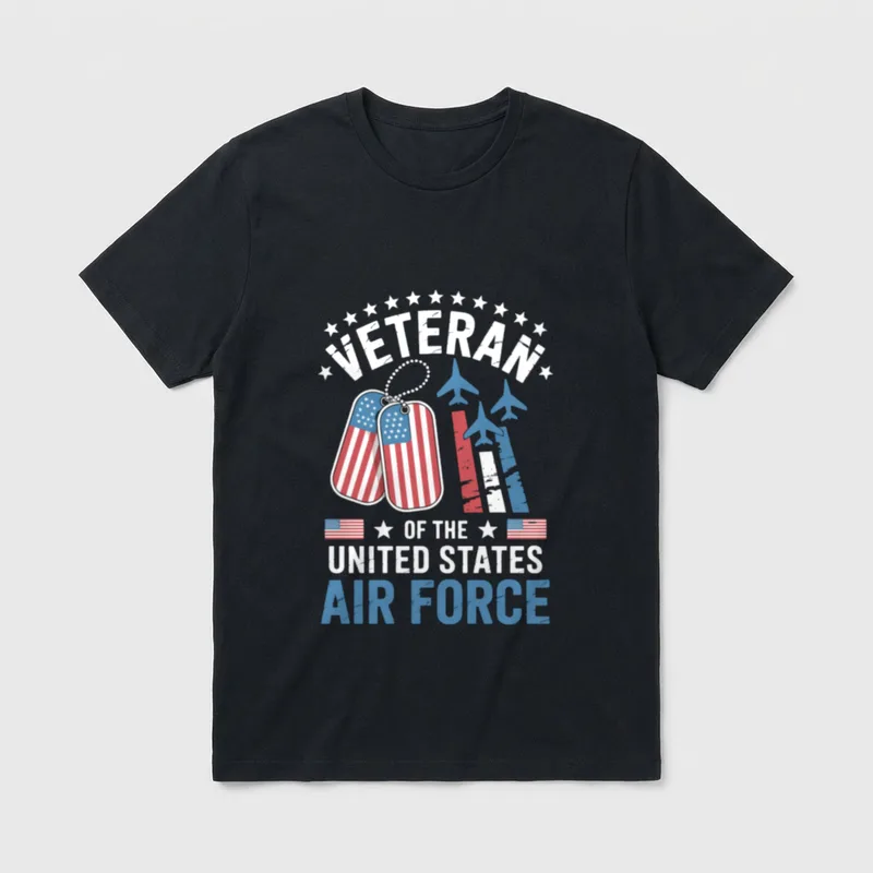 Force American Patriotic Fighter Pilot Veteran T-Shirt – Classic T-Shirt in Black