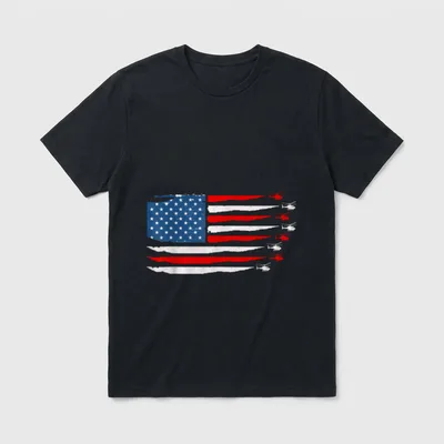 American Flag Helicopter Veteran T-Shirt – Classic T-Shirt in Black