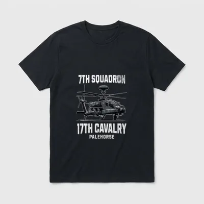 Squadron 17th Cavalry Apache Helicopter Military T-Shirt – Classic T-Shirt in Black