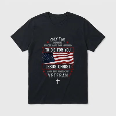 Veteran And Jesus T-Shirt – Classic T-Shirt in Black