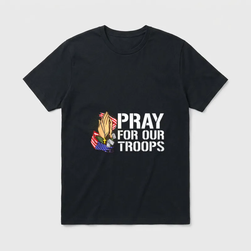 Pray for Our Troops Christian Faith T-Shirt – Classic T-Shirt in Black