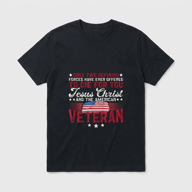 Two Defining Forces Jesus Christ Veteran T-Shirt – Classic T-Shirt in Black