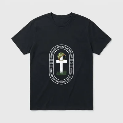 Greater Love Hath No Man Christian T-Shirt – Classic T-Shirt in Black
