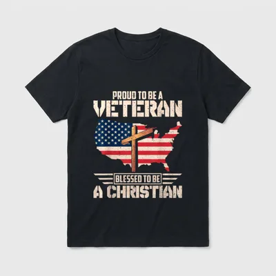 Proud Veteran Christian T-Shirt – Classic T-Shirt in Black