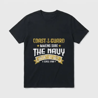 USCG Patriotic Vintage T-Shirt – COAST GUARD MAKING SURE THE NAVY DOESN'T GET LOST SINCE 1790 – Classic T-Shirt in Black