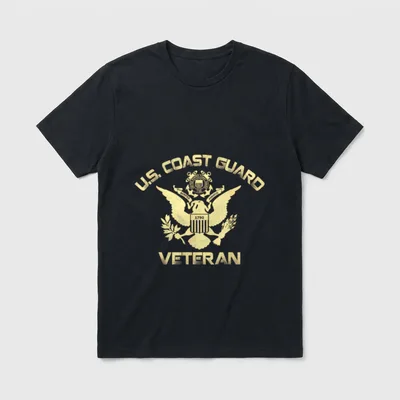 Coast Guard Veteran Eagle T-Shirt – Classic T-Shirt in Black