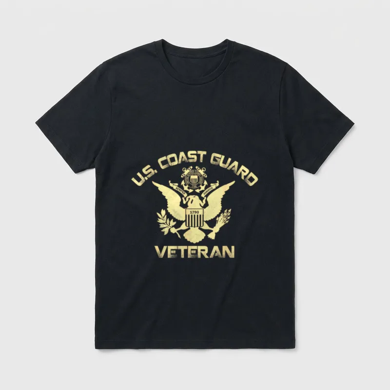 Coast Guard Veteran Eagle T-Shirt – Classic T-Shirt in Black