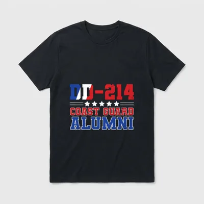 DD-214 Alumni Veteran Coast Guard Patriotic T-Shirt – Classic T-Shirt in Black