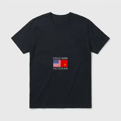 USA USSR Cold War T-Shirt – COLD WAR VETERAN with American and Soviet flags side by side – Classic T-Shirt in Black