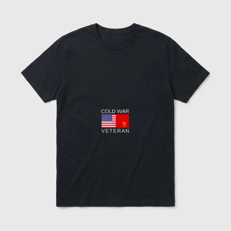 USA USSR Cold War T-Shirt – COLD WAR VETERAN with American and Soviet flags side by side – Classic T-Shirt in Black