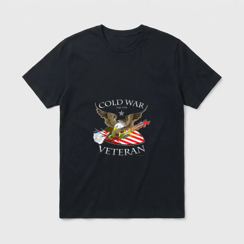 Cold War Era Military T-Shirt – Eagle holding flaming missile with 'COLD WAR 1945-1991 VETERAN' – Classic T-Shirt in Black