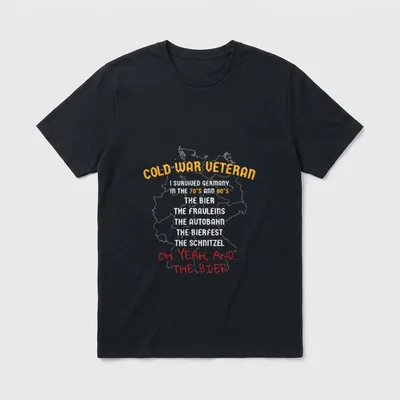Cold War Veteran Germany T-Shirt – Cold War Veteran with list of German highlights and beer – Classic T-Shirt in Black