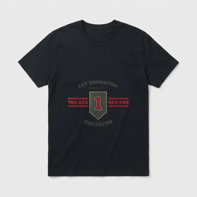 Big Red One Army T-Shirt – 1ST INFANTRY 1917 to 2017 THE BIG RED ONE DIVISION shield – Classic T-Shirt in Black