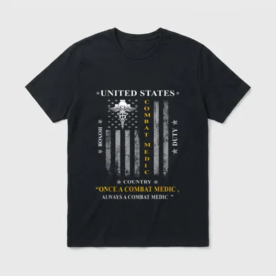 Once a Combat Medic Always T-Shirt – Classic T-Shirt in Black