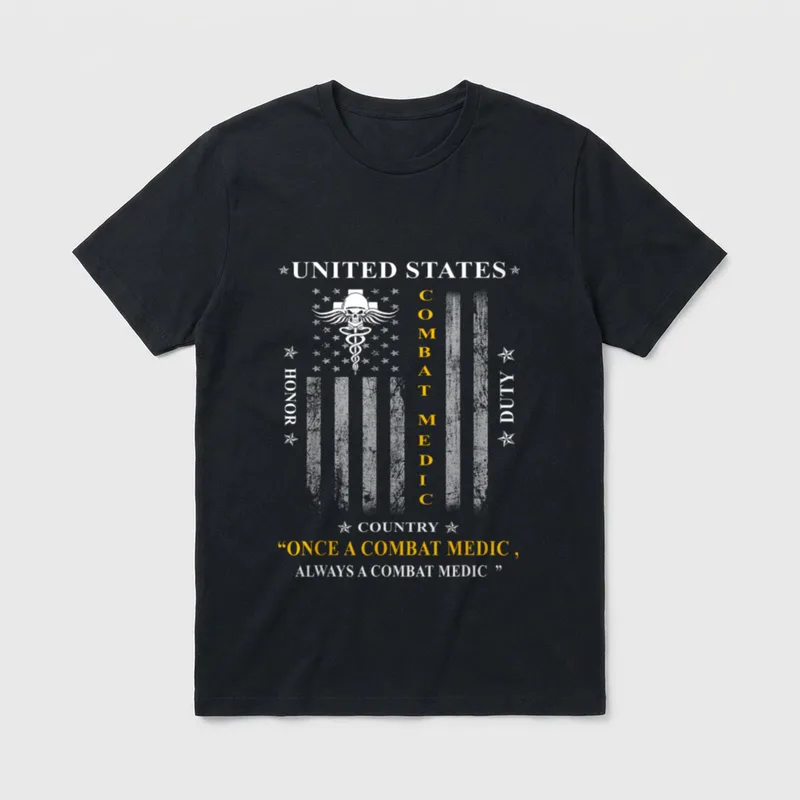 Once a Combat Medic Always T-Shirt – Classic T-Shirt in Black