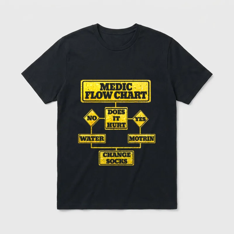 Military Medic Flowchart T-Shirt – Classic T-Shirt in Black