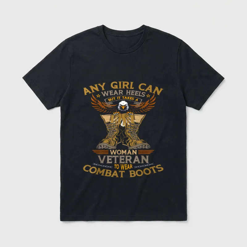 Women Veteran Combat Boots T-Shirt – Classic T-Shirt in Black