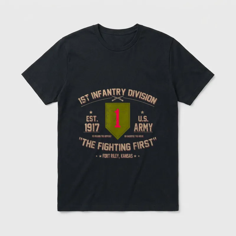 US Army 1st Infantry Division Veteran T-Shirt – Classic T-Shirt in Black