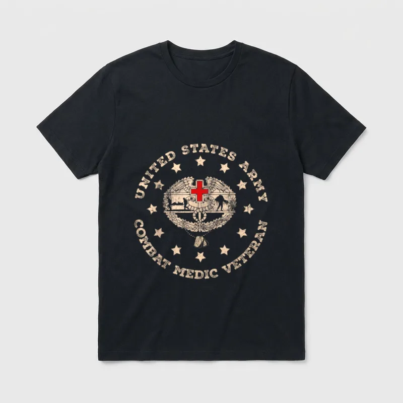 Army Combat Medic Veteran T-Shirt – Classic T-Shirt in Black