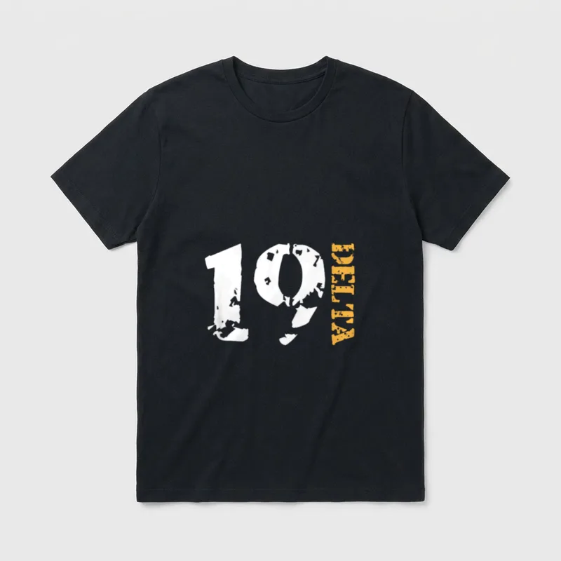 Cavalry Scout Veteran T-Shirt – 19 DELTA printed in white and gold – Classic T-Shirt in Black