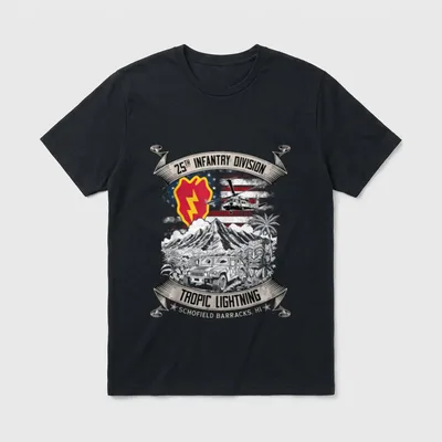 Tropic Lightning Hawaii Veteran T-Shirt – Classic T-Shirt in Black
