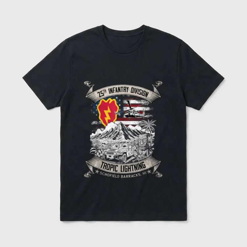 Tropic Lightning Hawaii Veteran T-Shirt – Classic T-Shirt in Black