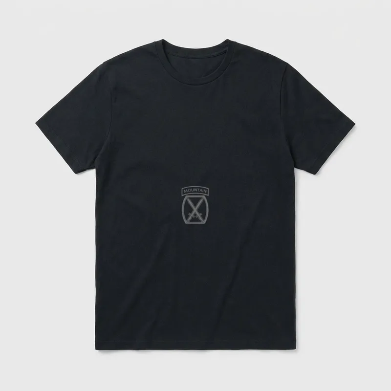 Mountain Infantry Veteran T-Shirt – MOUNTAIN text and crossed rifles unit patch – Classic T-Shirt in Black