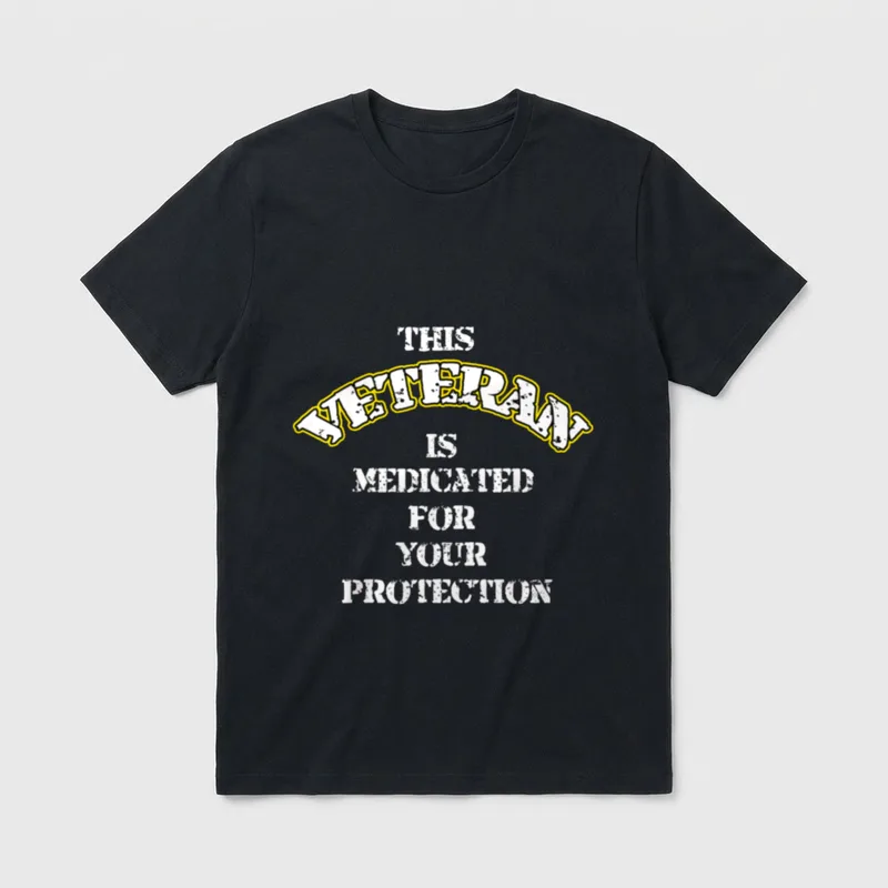 Medicated Veteran Combat & Infantry Veteran Shirts T-Shirt – Classic T-Shirt in Black