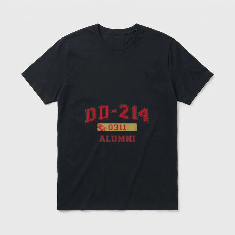 DD-214 Infantry Veteran T-Shirt – DD-214 code with 0311 infantry designation and alumni text – Classic T-Shirt in Black