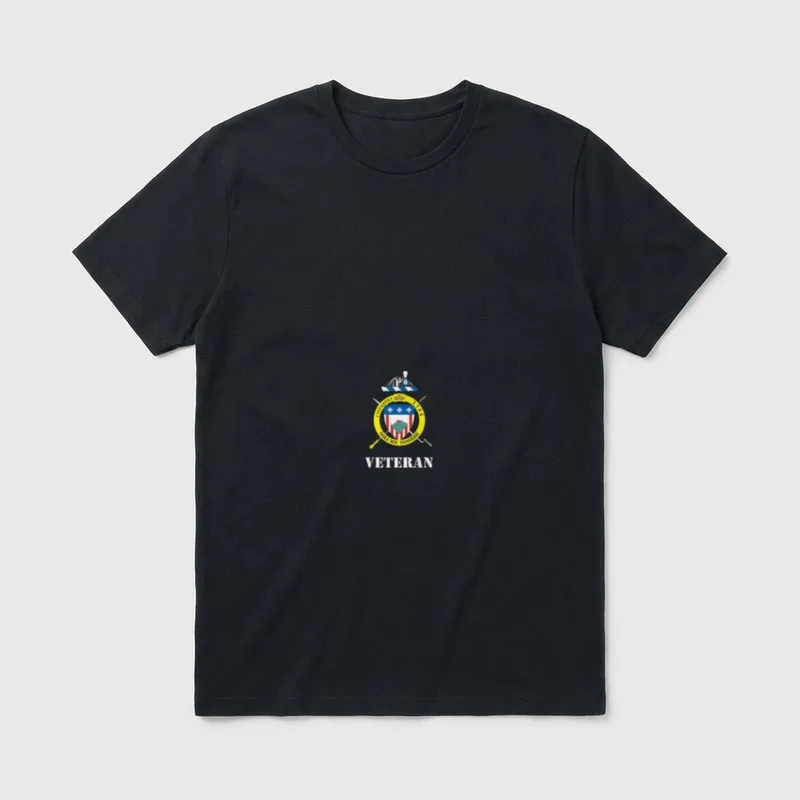 3rd Infantry Old Guard Veteran T-Shirt – Unit crest with crossed rifles and the word VETERAN – Classic T-Shirt in Black
