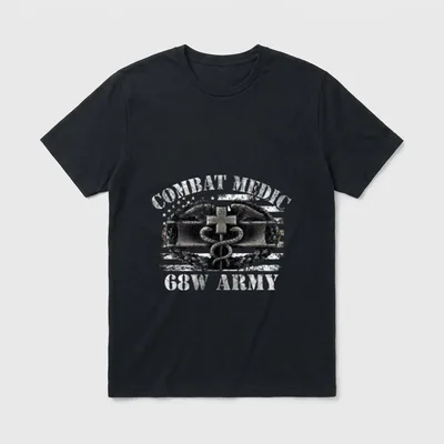 Combat Medic 68W T-Shirt – COMBAT MEDIC 68W ARMY with medical insignia – Classic T-Shirt in Black