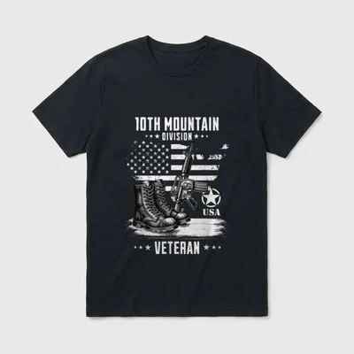 Military Veteran Distressed T-Shirt – Classic T-Shirt in Black