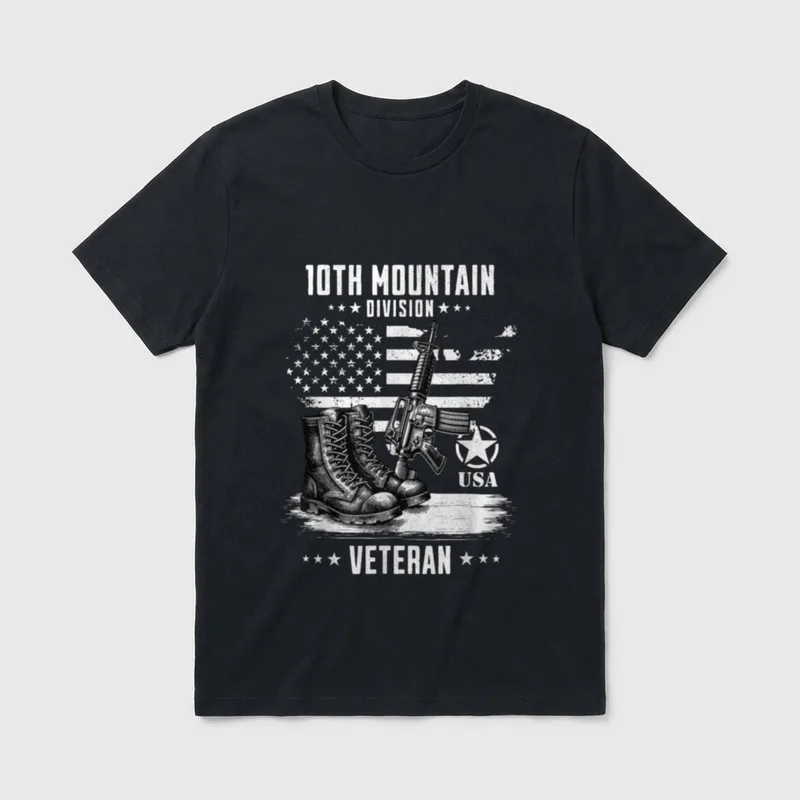 Military Veteran Distressed T-Shirt – Classic T-Shirt in Black