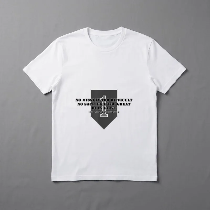 1st Infantry Division Army Veteran T-Shirt – 1st Infantry Division emblem with motto text – Classic T-Shirt in Black