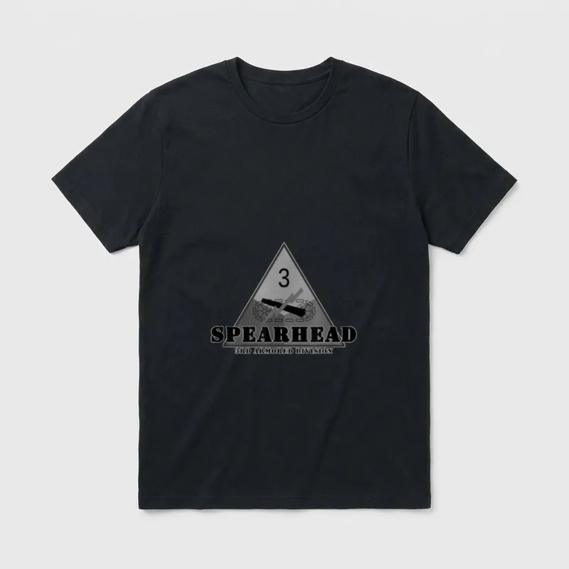 Army Armored Division Emblem T-Shirt – Spearhead and 3rd Armored Division insignia – Classic T-Shirt in Black