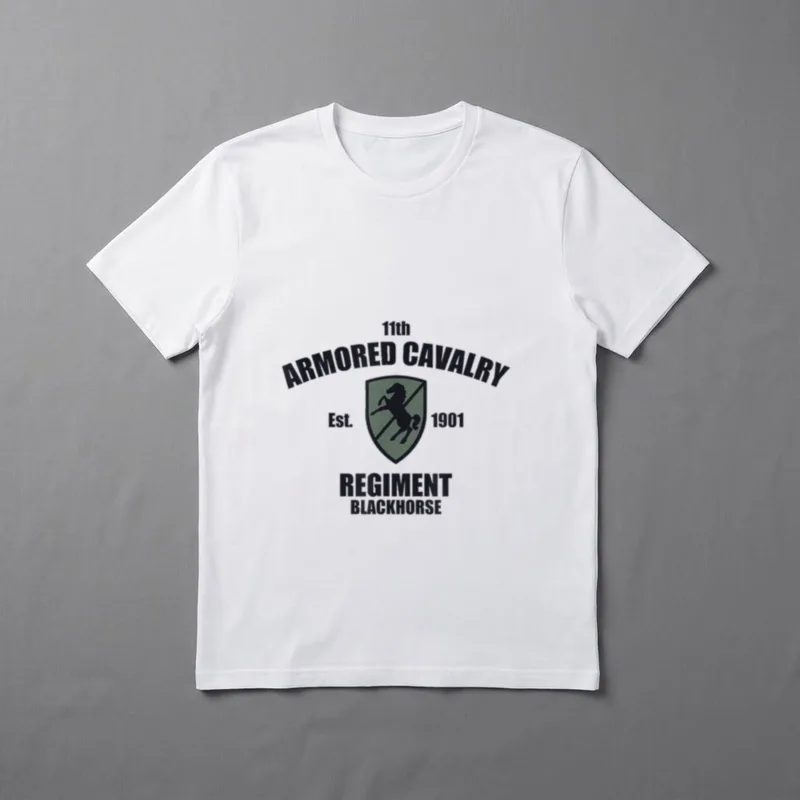 Armored Cavalry Veteran T-Shirt – 11th Armored Cavalry Regiment Blackhorse Est. 1901 shield badge – Classic T-Shirt in Black